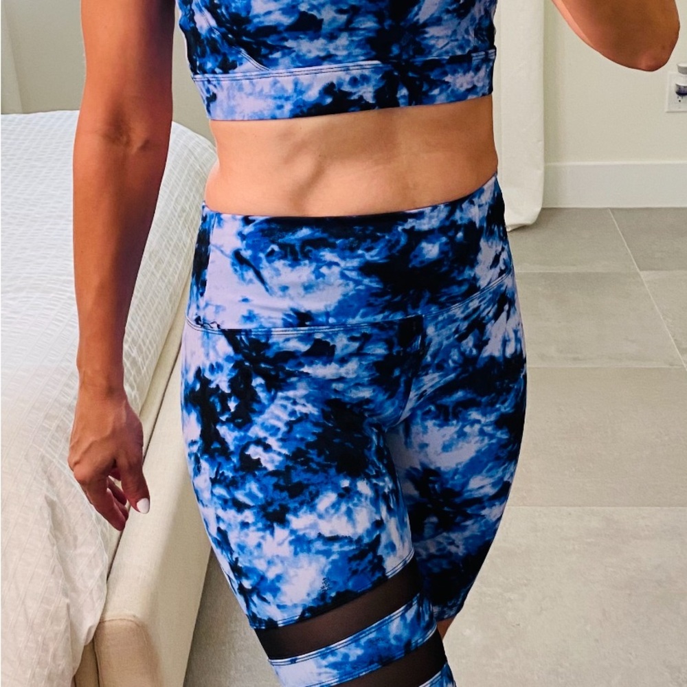 Blue Tie-Dye Sports Bra and Shorts Set - Picture 6 of 8
